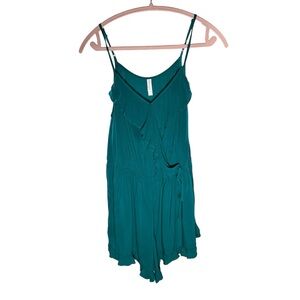 Teal Ruffle Spaghetti Strap Romper | Xhilaration SZ L